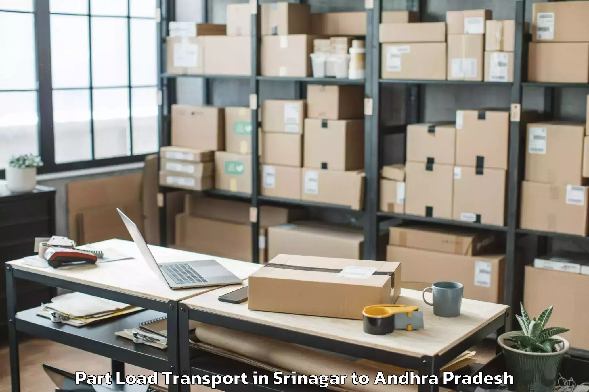 Affordable Srinagar to Andhra Pradesh Part Load Transport